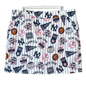 LOUDMOUTH GOLF Ladies Size 12 New York Yankees Cooperstown Activewear Skort